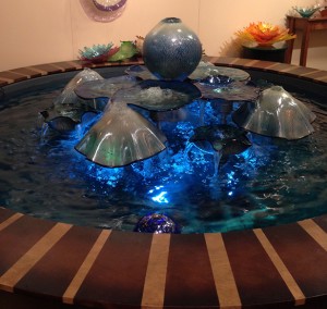 New art glass fountain by Doug Frates at High Point Market 2014