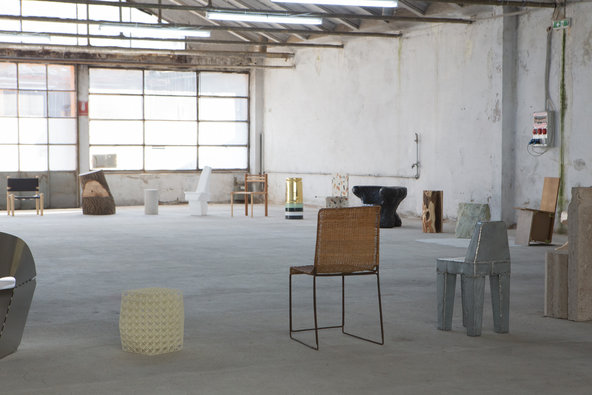 Chairs of varying materials by Max Lamb. Photo by Claudia Zalla
