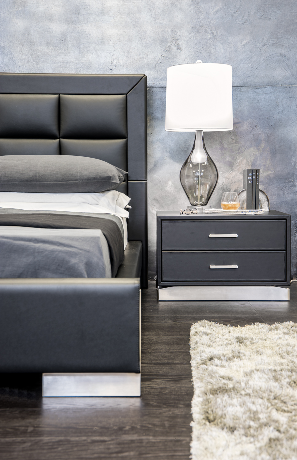 Merit Bed and nightstand-Cantoni