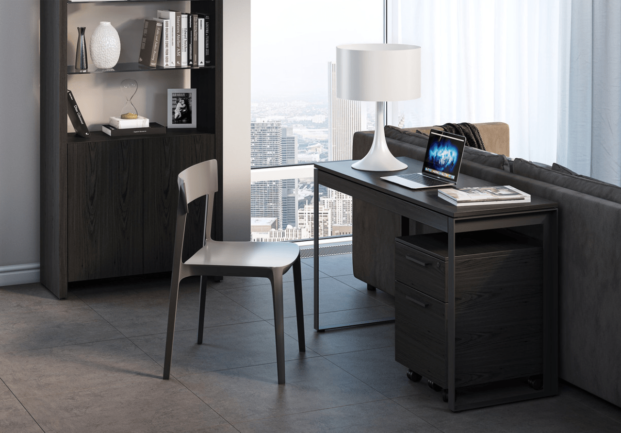 Linea 6222 Console Desk – Charcoal Ash